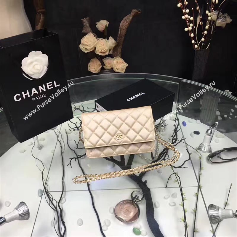 Chanel A33814 small caviar lambskin apricot woc bag 6207