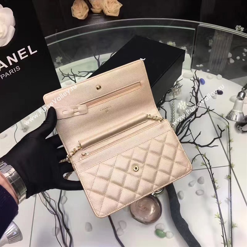 Chanel A33814 small caviar lambskin apricot woc bag 6207