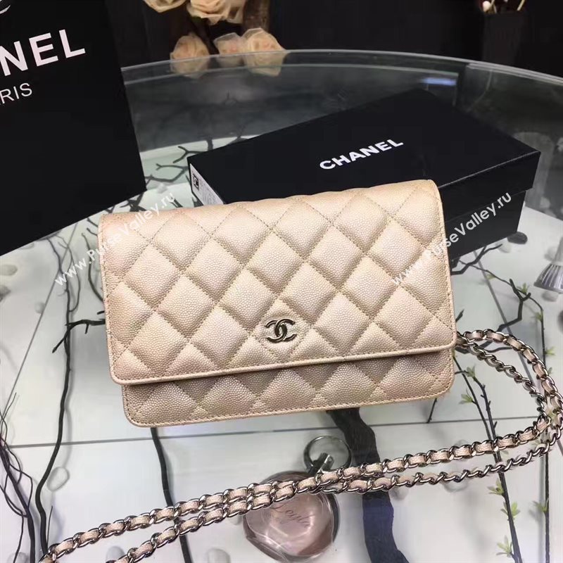 Chanel A33814 small caviar lambskin apricot woc bag 6208