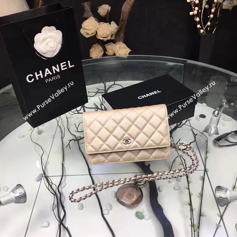 Chanel A33814 small caviar lambskin apricot woc bag 6208