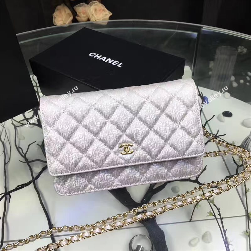 Chanel A33814 small caviar lambskin silver woc bag 6209