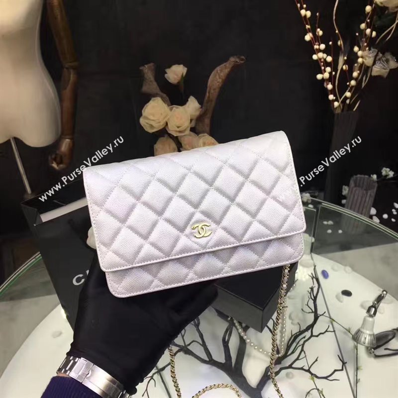 Chanel A33814 small caviar lambskin silver woc bag 6209