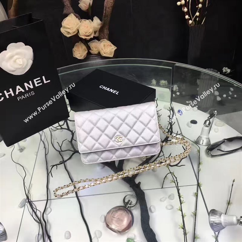 Chanel A33814 small caviar lambskin silver woc bag 6209