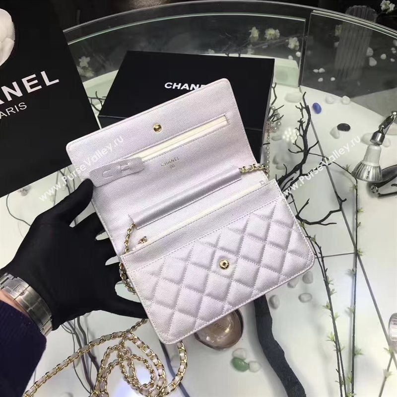Chanel A33814 small caviar lambskin silver woc bag 6209