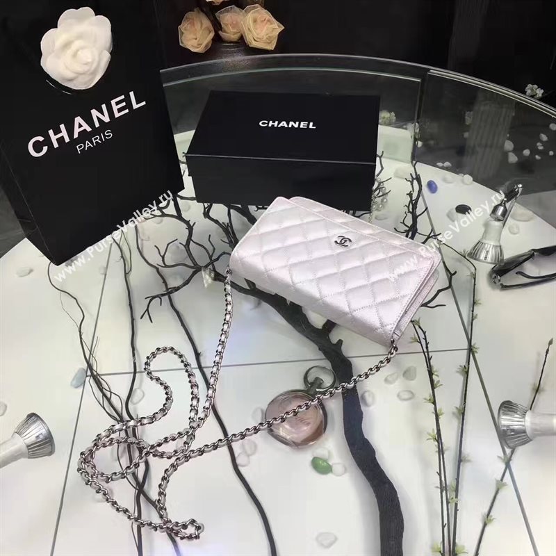 Chanel A33814 small caviar lambskin silver woc bag 6210