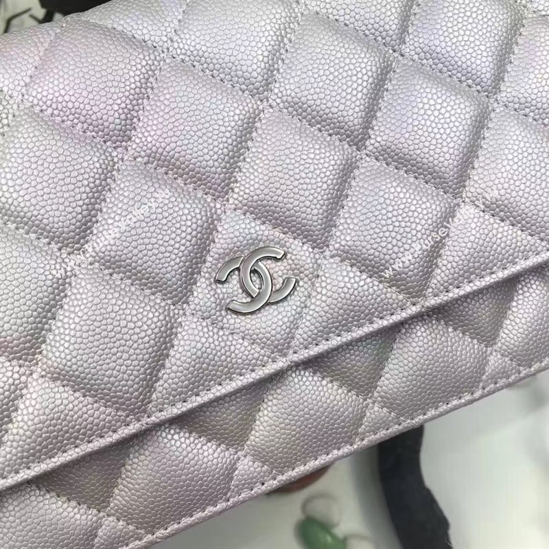 Chanel A33814 small caviar lambskin silver woc bag 6210