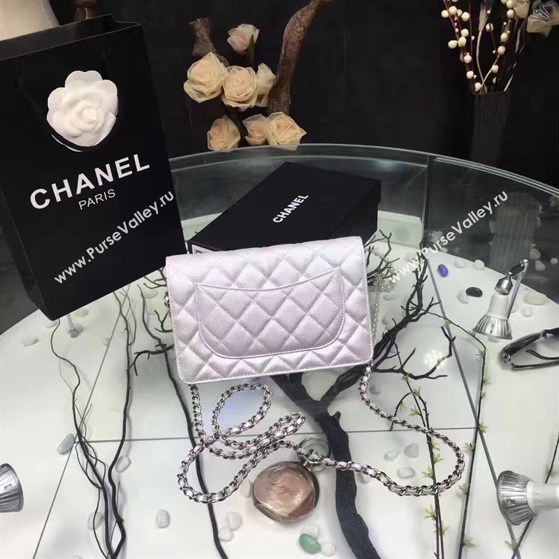 Chanel A33814 small caviar lambskin silver woc bag 6210