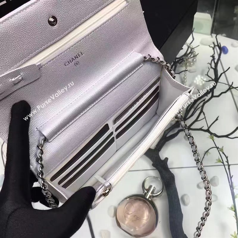 Chanel A33814 small caviar lambskin silver woc bag 6210