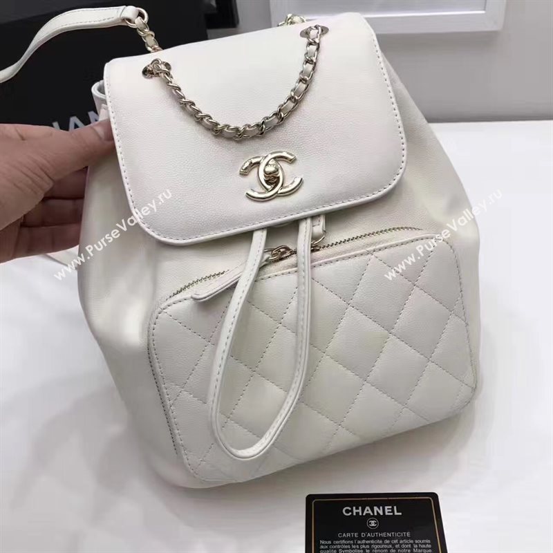 Chanel caviar lambskin small backpack white bag 6212