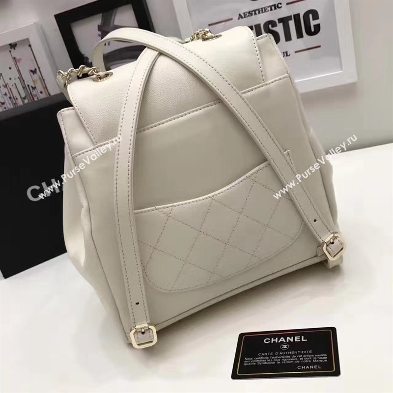 Chanel caviar lambskin small backpack white bag 6212