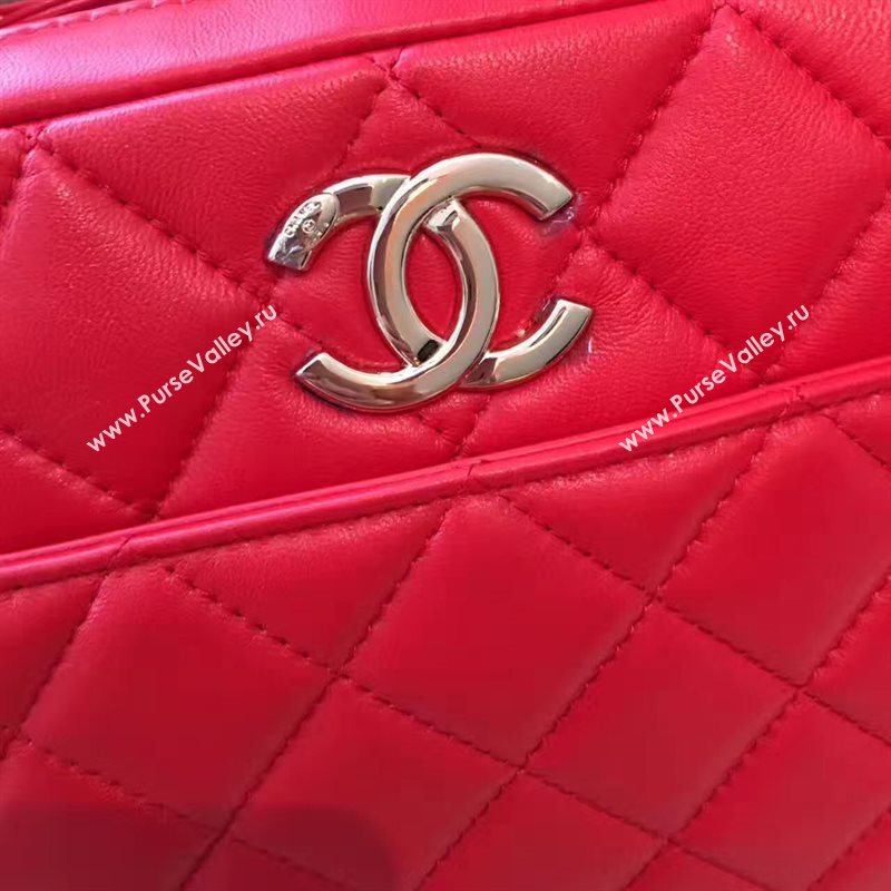 Chanel lambskin tote shoulder handbag red bag 6214