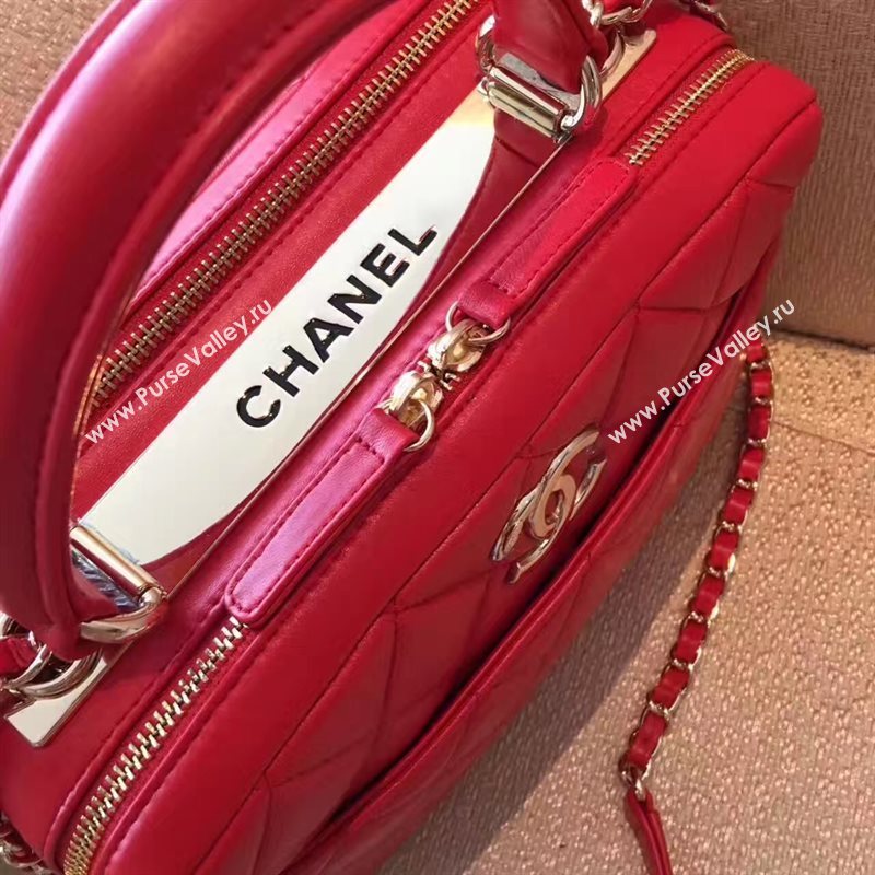Chanel lambskin tote shoulder handbag red bag 6214