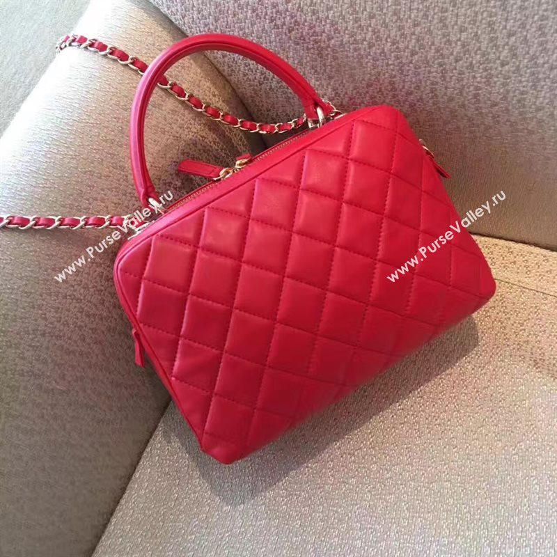 Chanel lambskin tote shoulder handbag red bag 6214