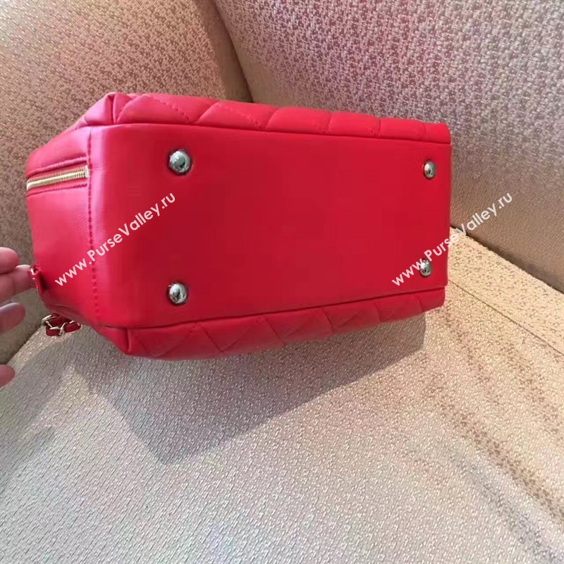 Chanel lambskin tote shoulder handbag red bag 6214