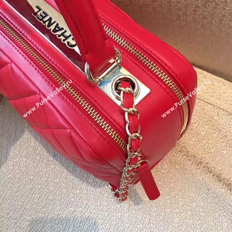 Chanel lambskin tote shoulder handbag red bag 6214