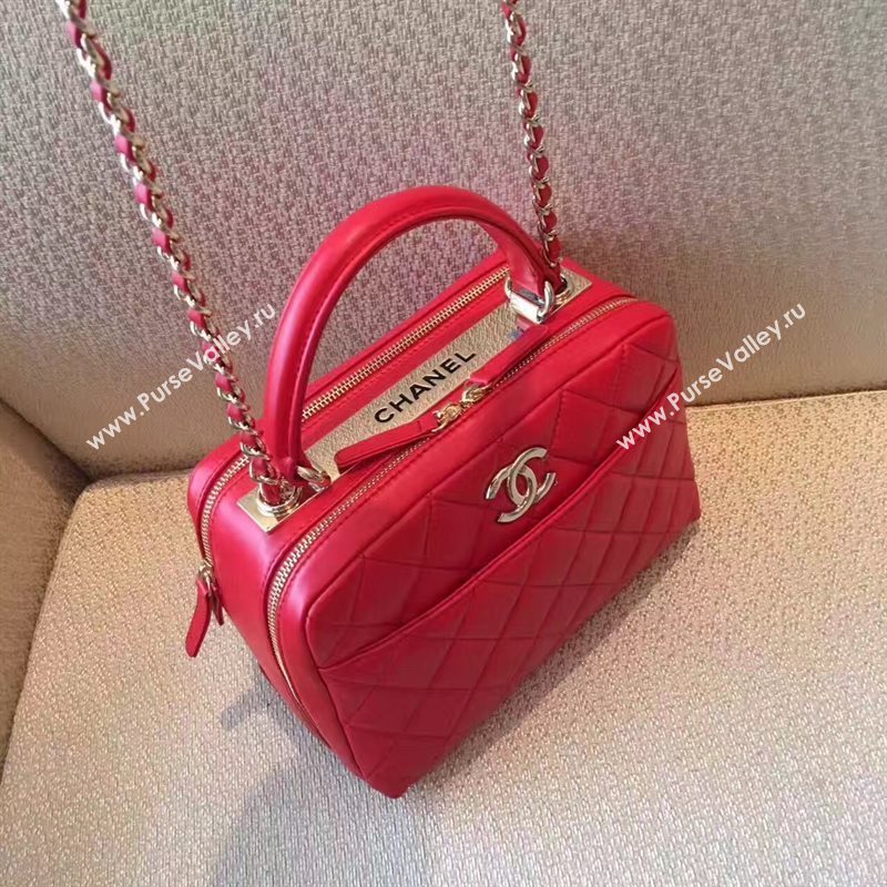 Chanel lambskin tote shoulder handbag red bag 6214