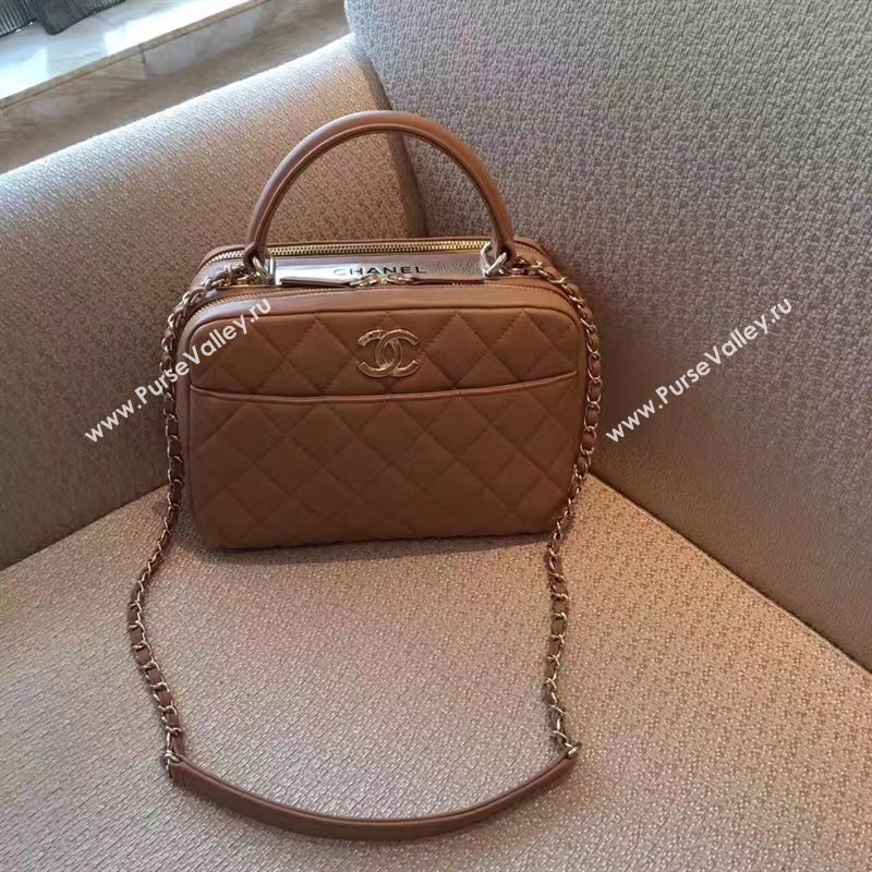 Chanel lambskin tote shoulder handbag apricot bag 6215