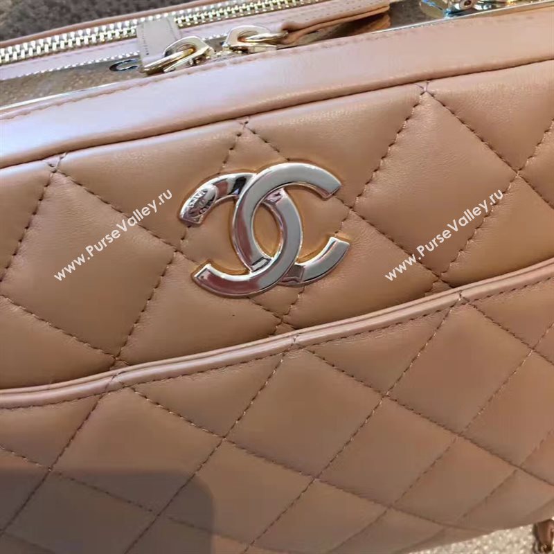 Chanel lambskin tote shoulder handbag apricot bag 6215