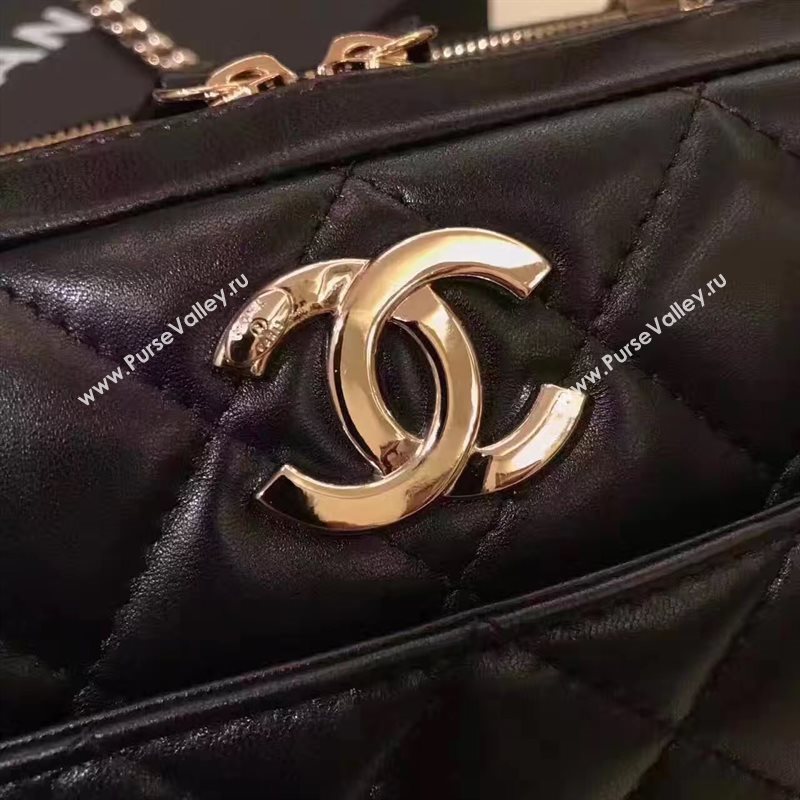 Chanel lambskin tote shoulder handbag black bag 6216
