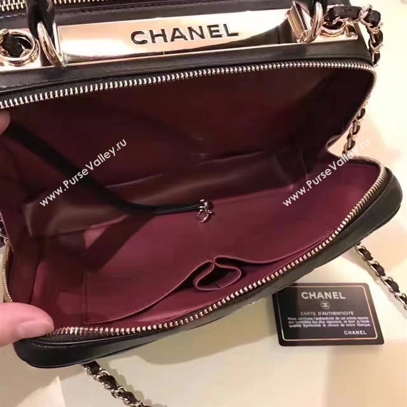 Chanel lambskin tote shoulder handbag black bag 6216