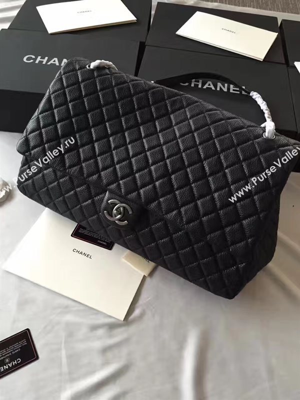 Chanel A91169 calfskin X large travel handbag black bag 6218