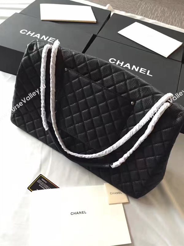 Chanel A91169 calfskin X large travel handbag black bag 6218