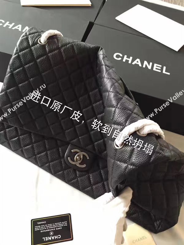 Chanel A91169 calfskin X large travel handbag black bag 6218