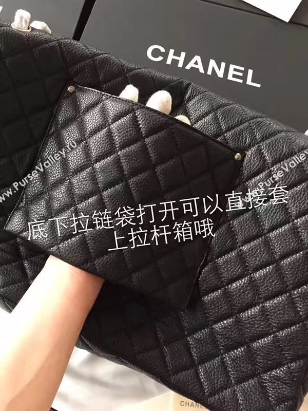 Chanel A91169 calfskin X large travel handbag black bag 6218