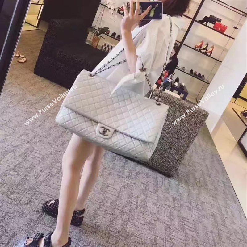 Chanel A91169 calfskin X large travel handbag silver bag 6219