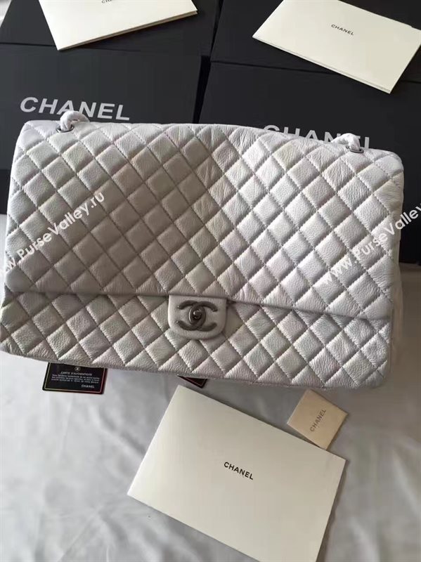 Chanel A91169 calfskin X large travel handbag silver bag 6219