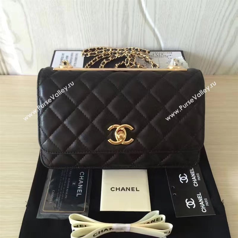 Chanel lambskin new woc small shoulder handbag black bag 6220