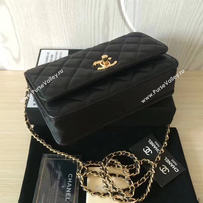 Chanel lambskin new woc small shoulder handbag black bag 6220