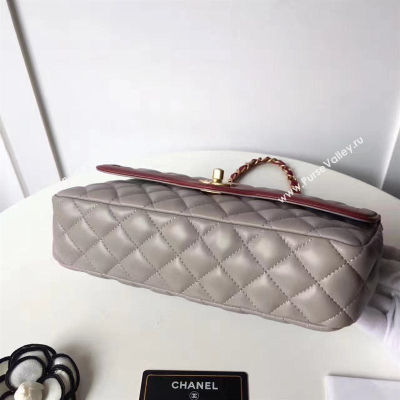 Chanel lambskin tri classic flap gray shoulder bag 6221