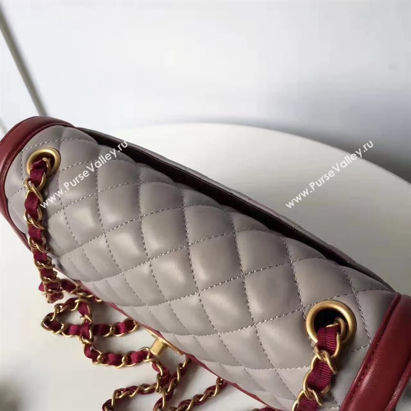 Chanel lambskin tri classic flap gray shoulder bag 6221