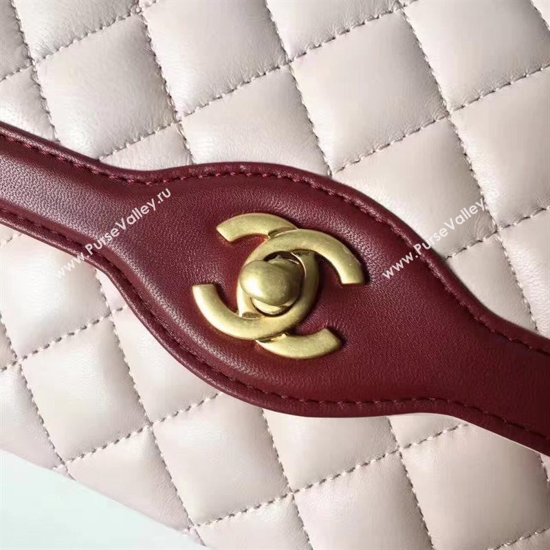 Chanel lambskin tri classic flap pink shoulder bag 6222