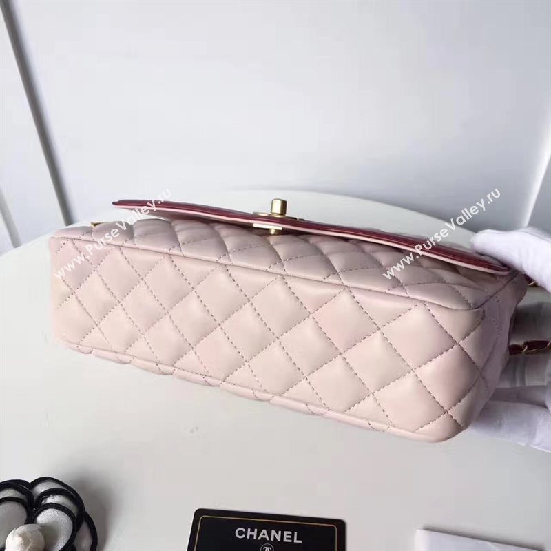 Chanel lambskin tri classic flap pink shoulder bag 6222