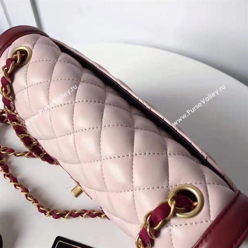 Chanel lambskin tri classic flap pink shoulder bag 6222