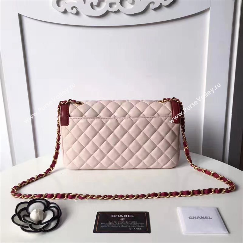 Chanel lambskin tri classic flap pink shoulder bag 6222