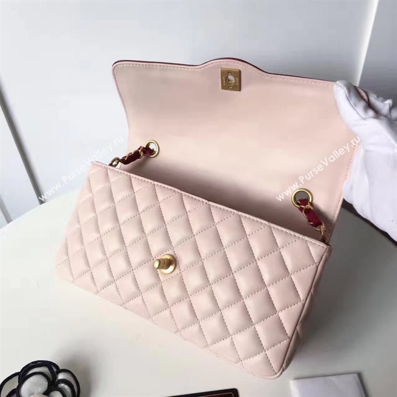 Chanel lambskin tri classic flap pink shoulder bag 6222