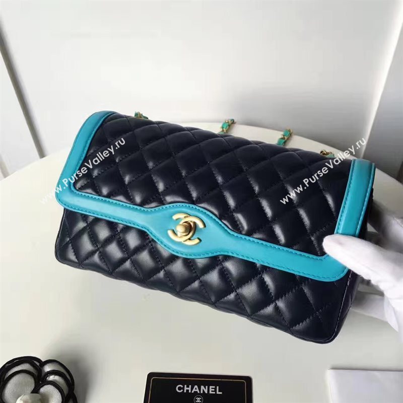 Chanel lambskin tri classic flap black shoulder bag 6223