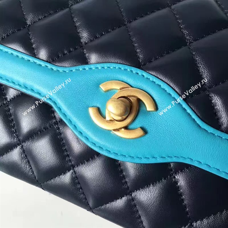 Chanel lambskin tri classic flap black shoulder bag 6223