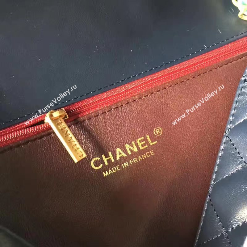 Chanel lambskin tri classic flap black shoulder bag 6223