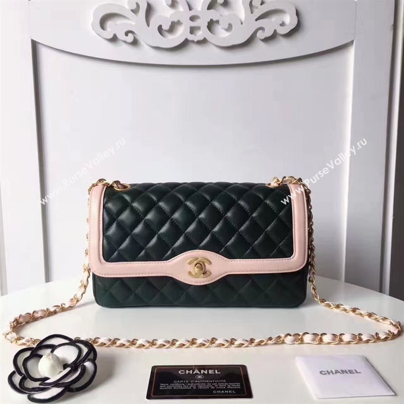 Chanel lambskin tri classic flap black shoulder bag 6224