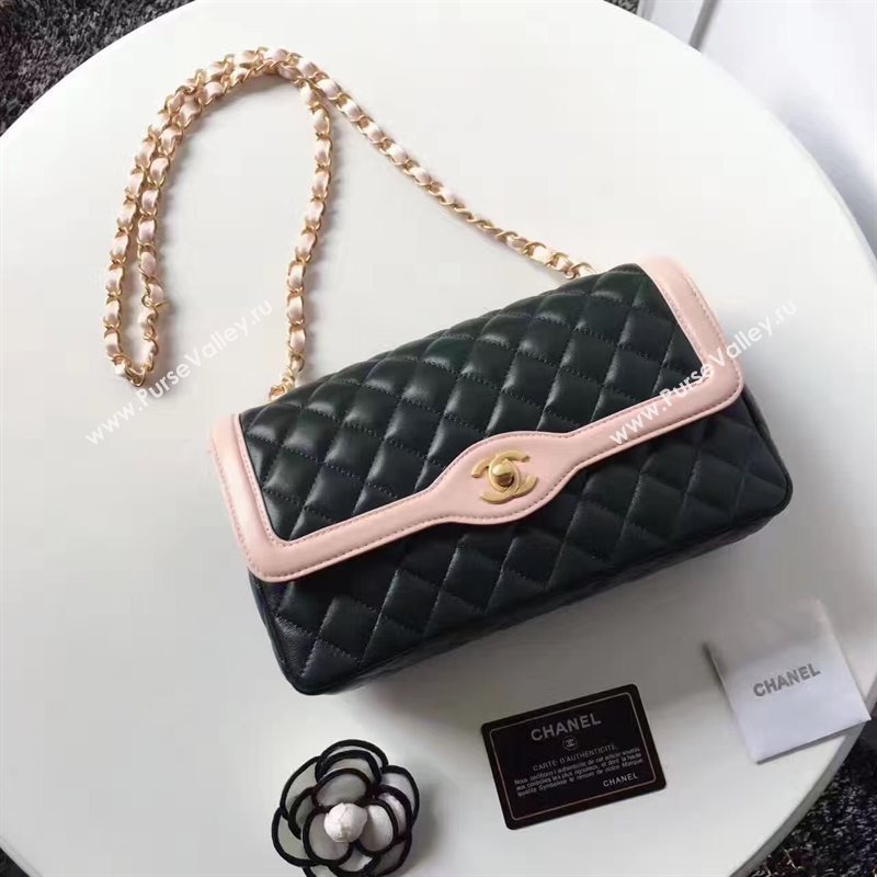 Chanel lambskin tri classic flap black shoulder bag 6224