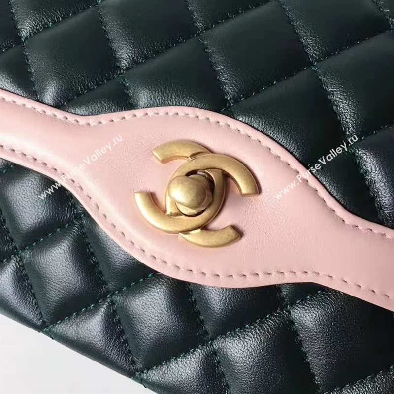 Chanel lambskin tri classic flap black shoulder bag 6224