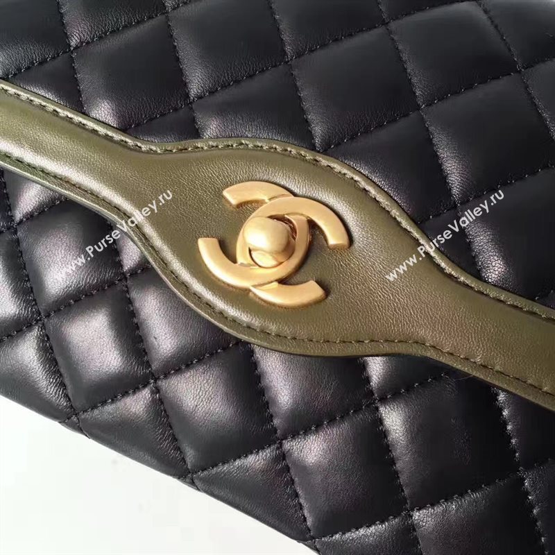 Chanel lambskin tri classic flap black shoulder bag 6225