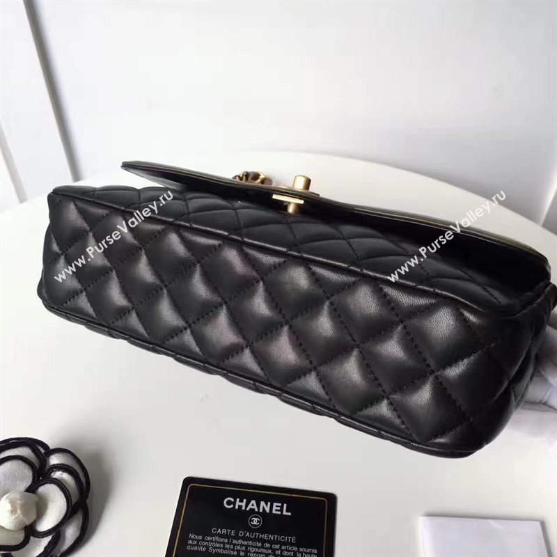 Chanel lambskin tri classic flap black shoulder bag 6225