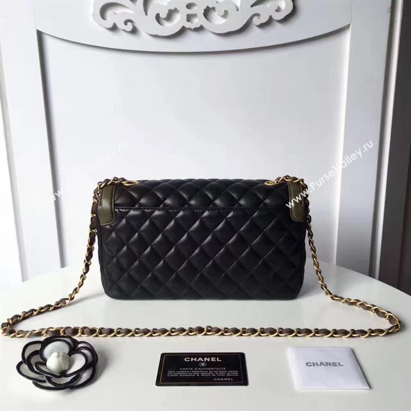 Chanel lambskin tri classic flap black shoulder bag 6225