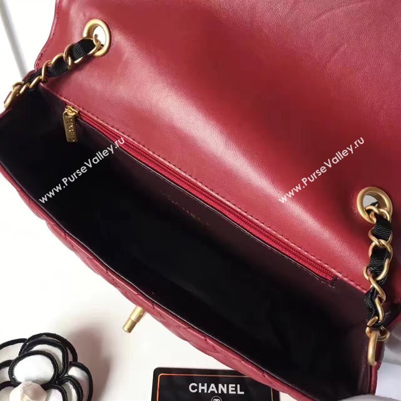 Chanel lambskin tri classic flap wine shoulder bag 6226
