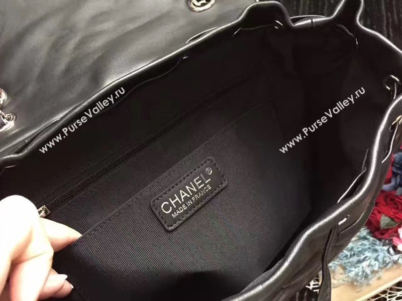Chanel lambskin black backpack bag 6227